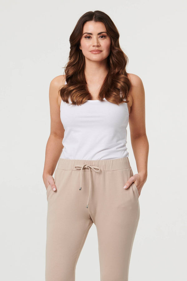 Stone | Adjustable Drawstring Waist Slim Joggers
