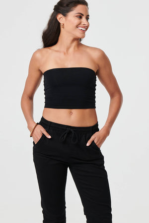 Black | High Waist Skinny Cropped Trousers
