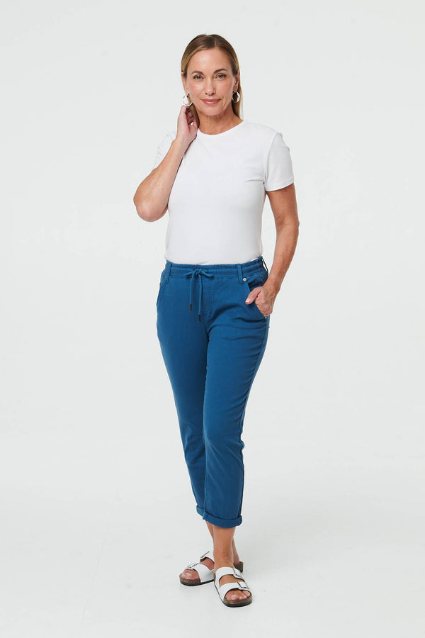 Indigo | High Waist Skinny Cropped Trousers