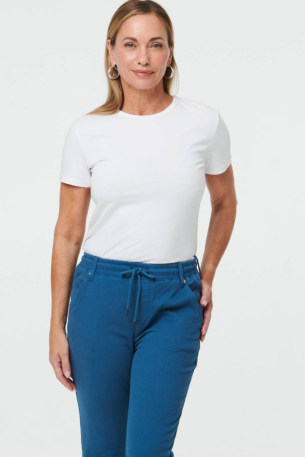 Indigo | High Waist Skinny Cropped Trousers