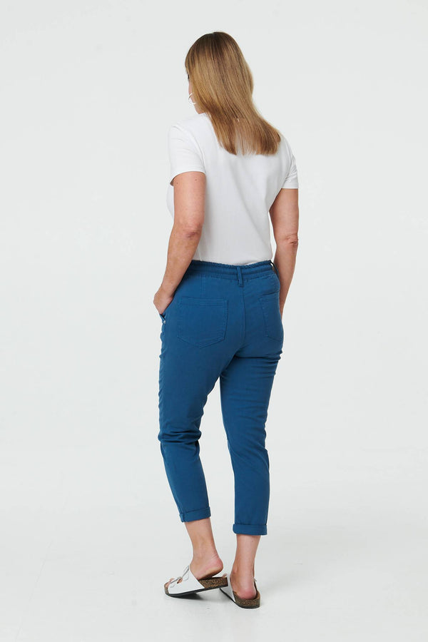 Indigo | High Waist Skinny Cropped Trousers
