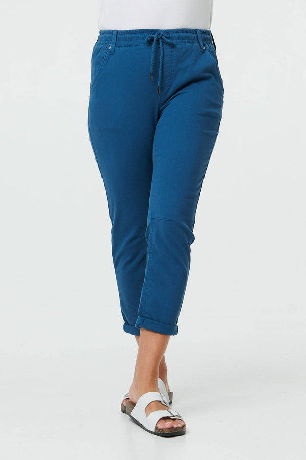 Indigo | High Waist Skinny Cropped Trousers