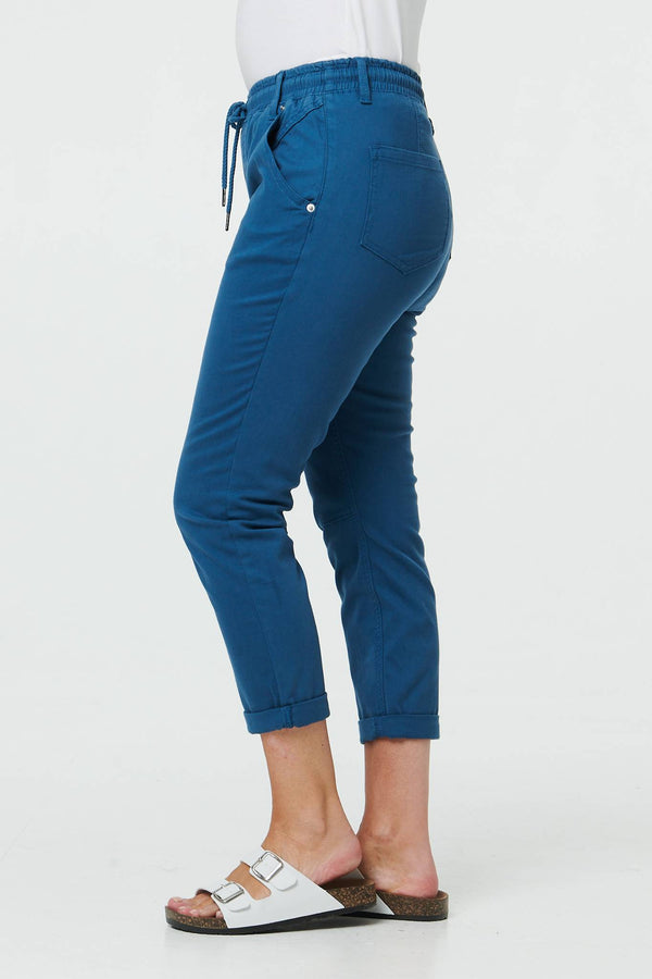 Indigo | High Waist Skinny Cropped Trousers