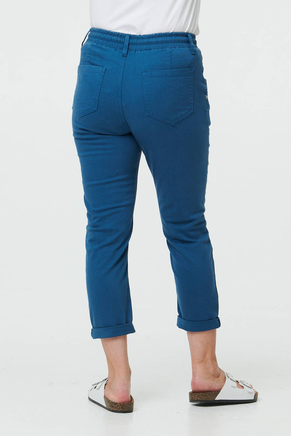 Indigo | High Waist Skinny Cropped Trousers