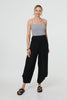 Black | High Waist Relaxed Ruched Leg Trousers