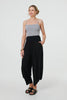 Black | High Waist Relaxed Ruched Leg Trousers