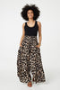 Beige | Animal Print High Waist Wide Leg Trousers
