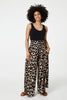 Beige | Animal Print High Waist Wide Leg Trousers
