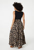 Beige | Animal Print High Waist Wide Leg Trousers