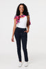 Navy | Denim Skinny Ankle Grazer Leggings : Model is 5'8