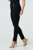 Black | Button Detail High Waist Slim Leggings
