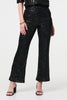 Black | High Waist Flared Sequin Trousers
