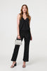 Black | High Waist Flared Sequin Trousers
