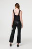 Black | High Waist Flared Sequin Trousers
