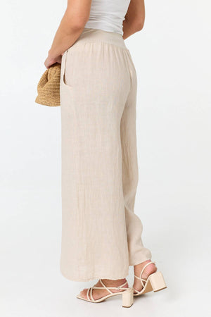 Linen | High Waist Relaxed Flared Trousers