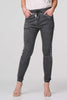 Dark Grey | Plain Skinny Tie Waist Trousers