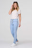 Blue | Plain Skinny Tie Waist Trousers