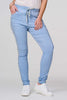 Blue | Plain Skinny Tie Waist Trousers