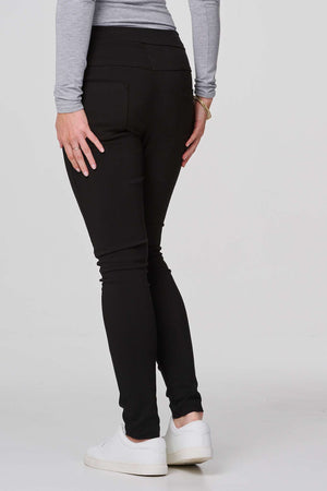 Black | Plain Skinny Drawstring Trousers