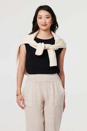 Linen | Relaxed Linen Blend Tapered Trousers