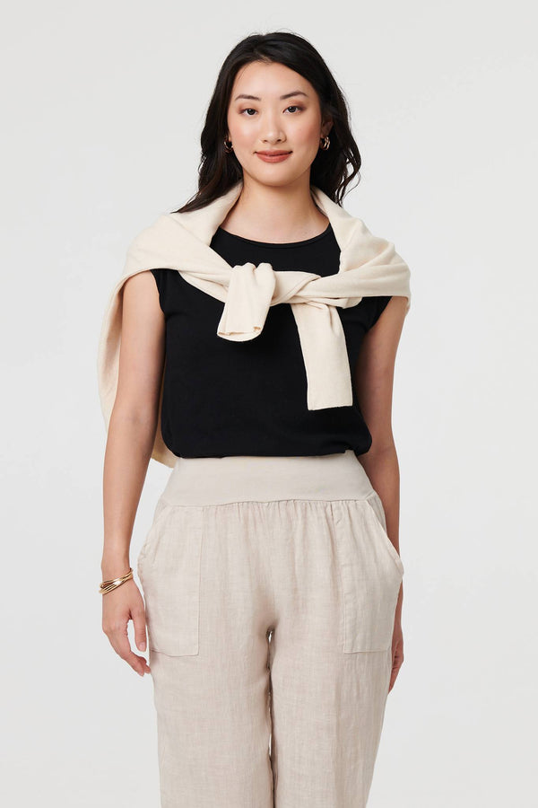 Linen | Relaxed Linen Blend Tapered Trousers