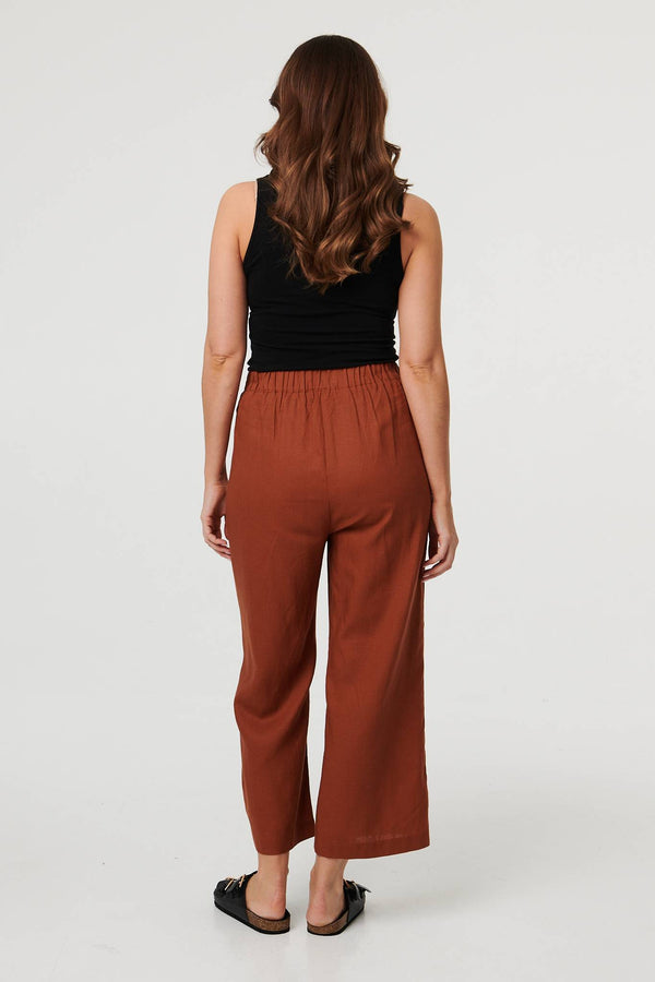 Rust | High Waist Wide Relaxed Trousers