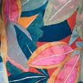Blue | Leaf Print Tassel Pocket Harem Pants