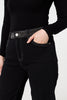 Black | Diamante Stud High Waist Straight Jeans

