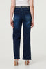 Blue | Diamante Stud High Waist Straight Jeans
