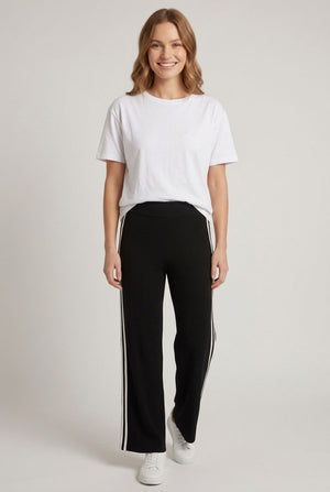 Black | Stripe Straight Leg Tracksuit Trousers