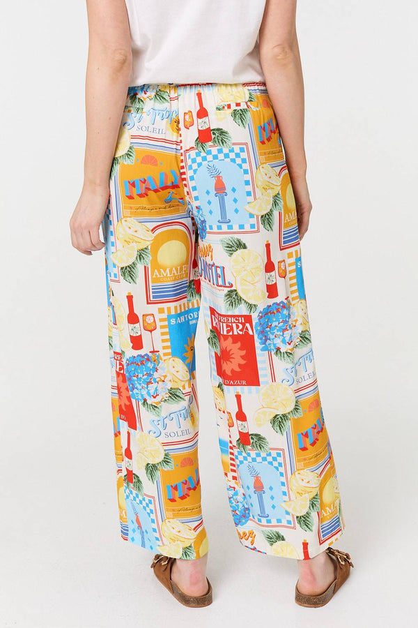 Orange | Riviera Print Wide Leg Trousers
