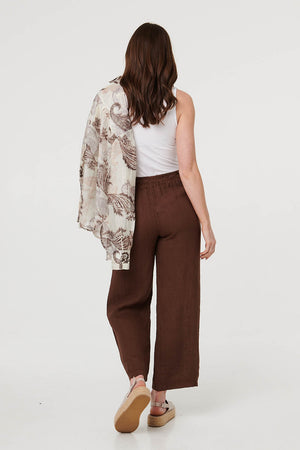 Brown | High Waist Wide Ankle Length Trousers
