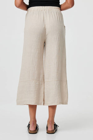 Beige | Floral High Waist Stretchy Crop Trousers
