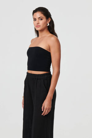 Black | Floral High Waist Stretchy Crop Trousers
