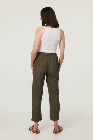 Sage | Drawstring Tie Front Relaxed Trousers