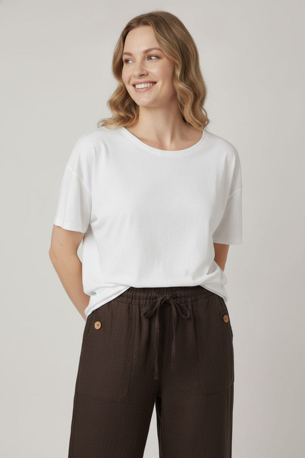 Brown | Drawstring High Waist Relaxed Trousers