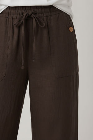 Brown | Drawstring High Waist Relaxed Trousers