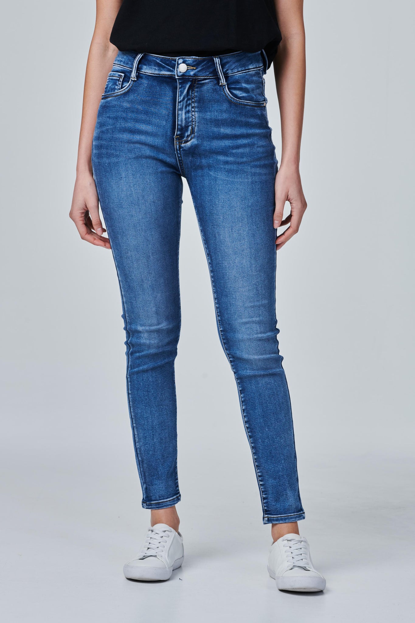 Blue | Denim Mid Rise Skinny Jeans