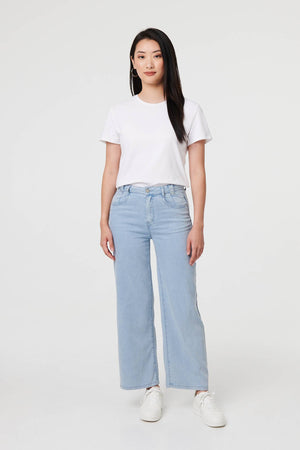 Blue | High Waist Relaxed Wide Leg Jeans
