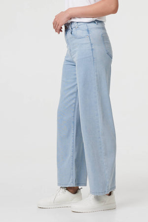 Blue | High Waist Relaxed Wide Leg Jeans
