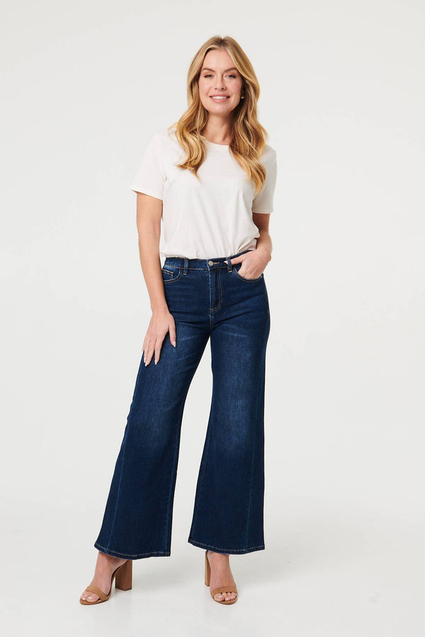Blue | High Waist Slim Fit Flared Jeans
