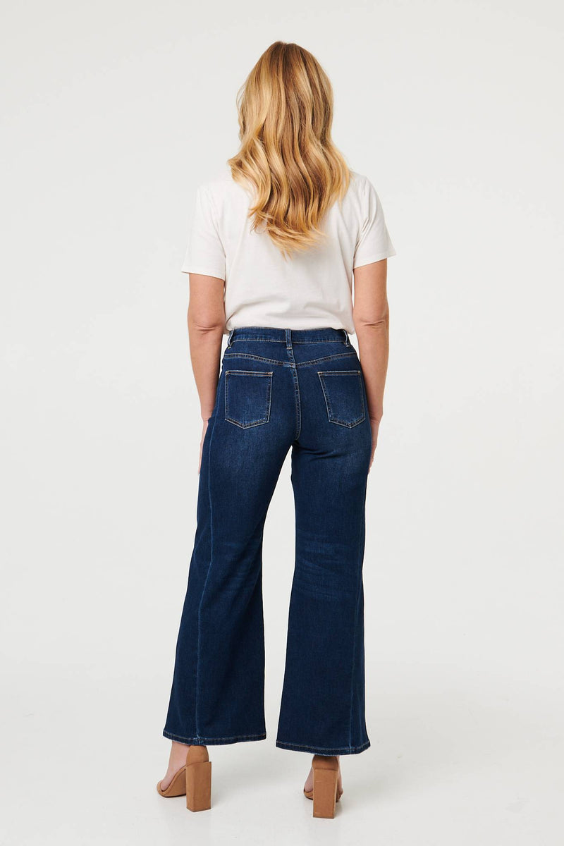 Blue | High Waist Slim Fit Flared Jeans
