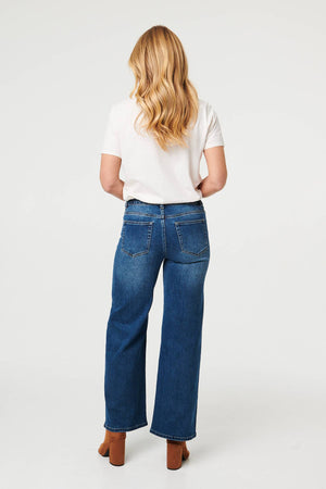 Blue | High Waist Wide Leg Jeans

