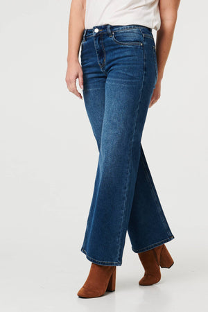 Blue | High Waist Wide Leg Jeans
