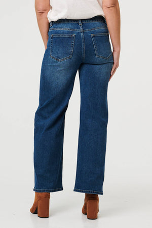 Blue | High Waist Wide Leg Jeans
