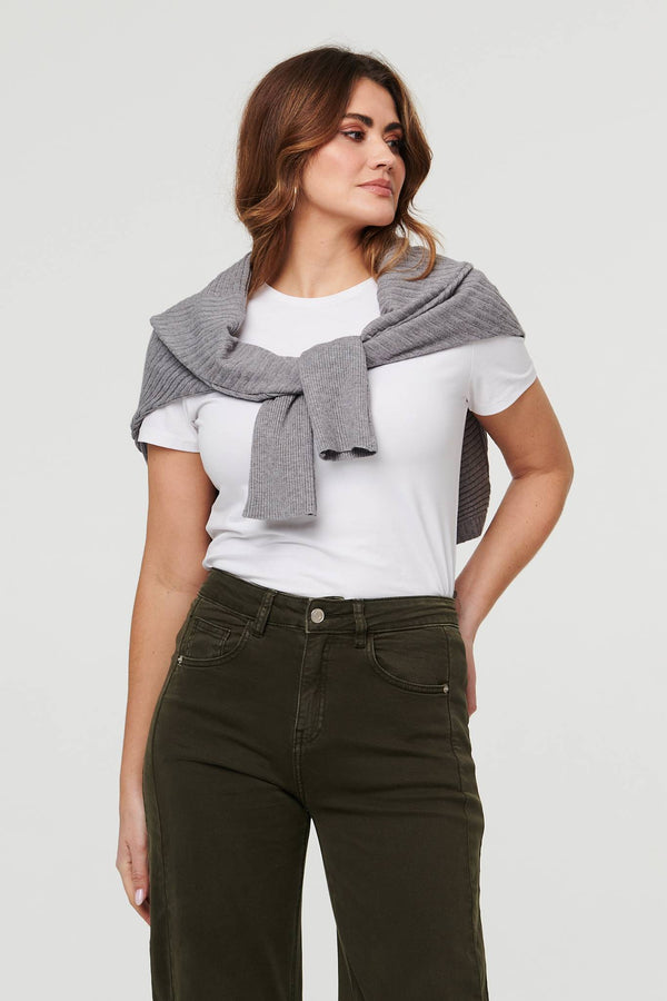 Khaki | High Waist Wide Barrel Fit Jeans
