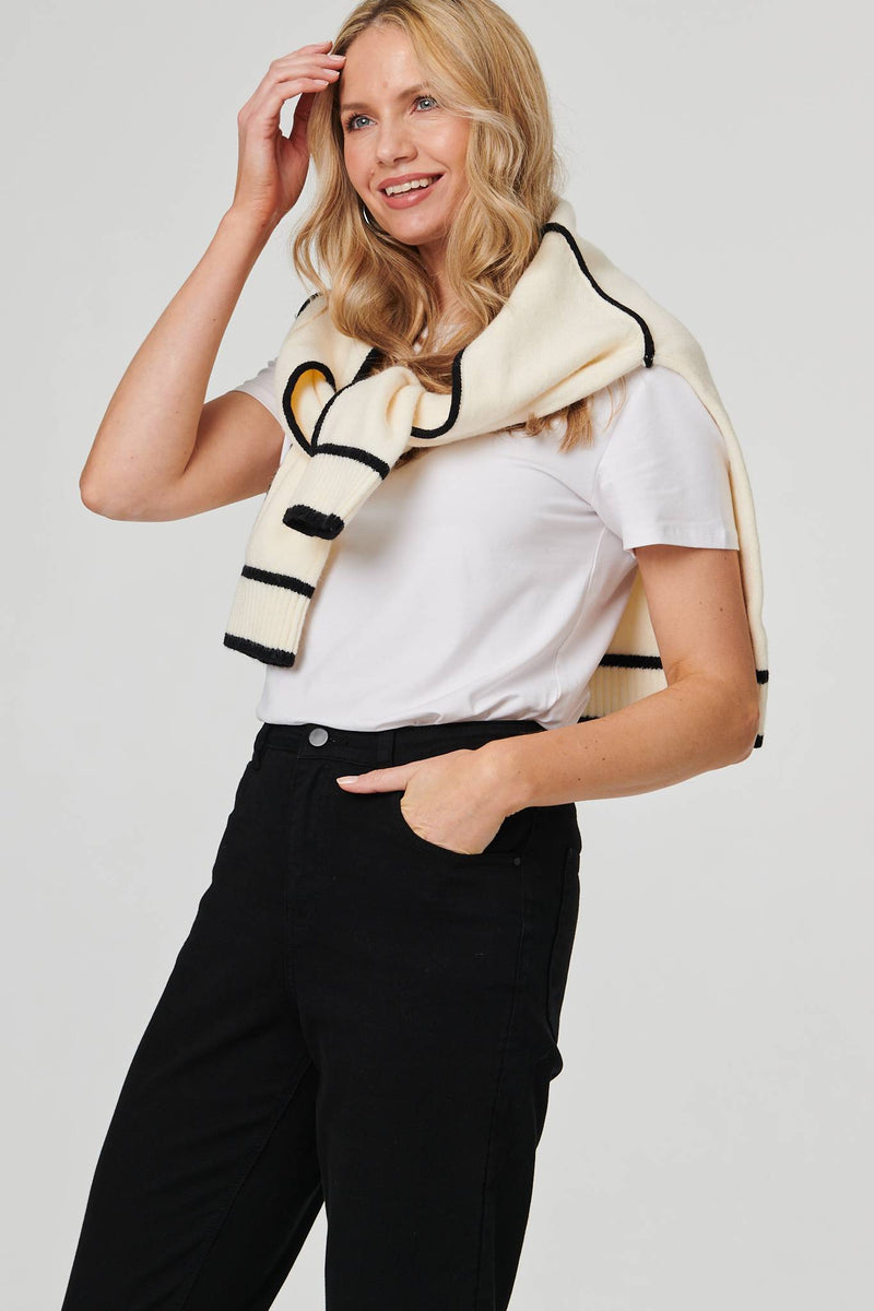 Black | High Waist Slim Fit Cropped Jeans
