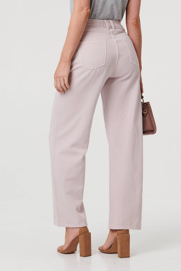 Pink | High Waist Straight Leg Jeans