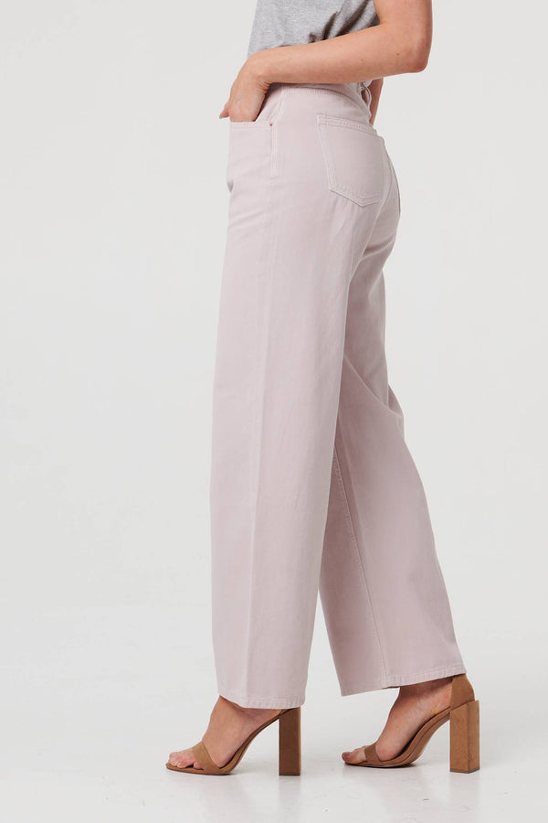 Pink | High Waist Straight Leg Jeans