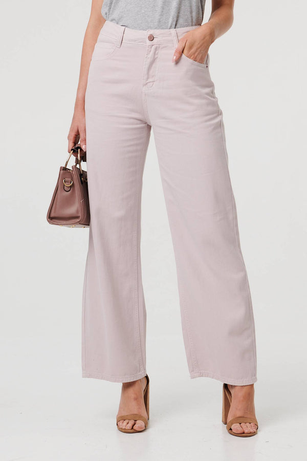 Pink | High Waist Straight Leg Jeans